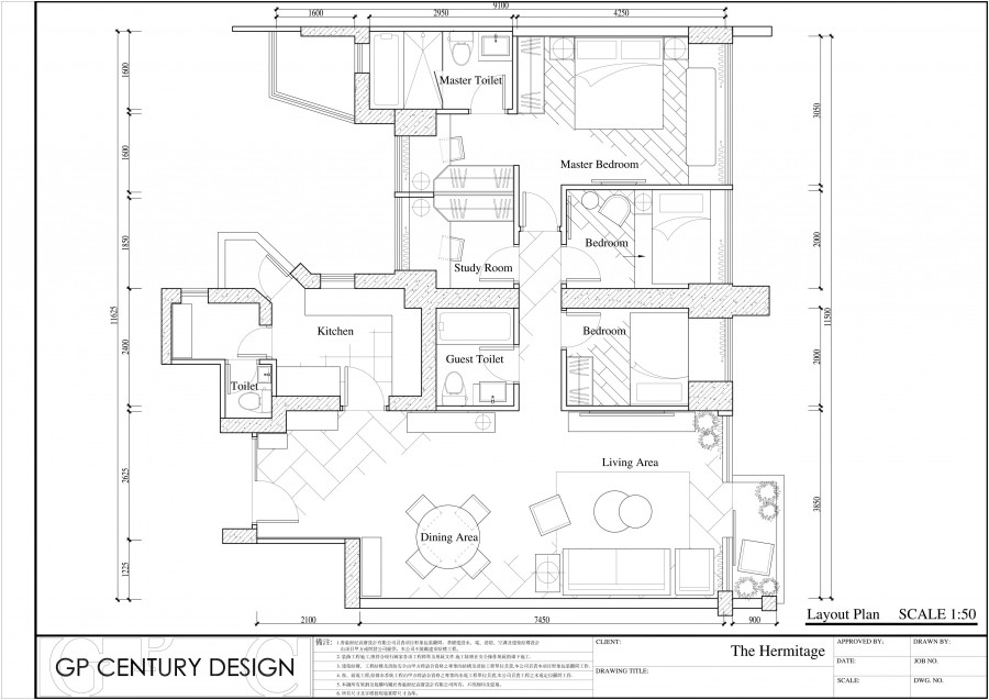 The Hermitage  帝峰皇殿    3房2廳  1100 sf.